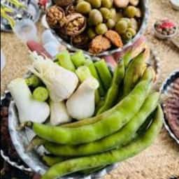 Bacchable, daha sarımsak, yeşil biber, yerel sebze